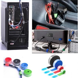 Cable Organizer Wire Winder Tie for Earphones & Cords Clip 0.5m Green, 4 Pcs (SE00326) 100ea