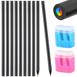 10 Pcs Pencils, Coloured Pencils With Pencil Sharpener, Mixed Core Coloured Pencils, Wooden Colouring Pencils For Adult, Art Colouring Pencils For Drawing, Writing, Sketchin