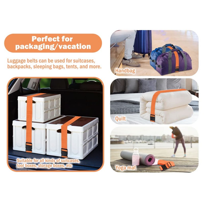 Kellegour Luggage Strap, Adjustable Suitcase Strap, 6 Pieces, Strap for
