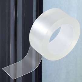 XIYAOXI Transparent Window Weather Sealing Tape 2inch*66ft Weather Stripping Residue-Free Clear Window Insulation Tape for Doors Windows and Shower Glass Gaps