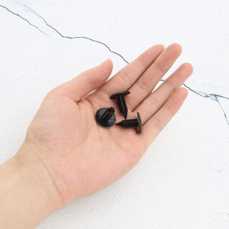 EMSea 30pcs Plastic Fir Tree Trim Clips Black 6mm Hole