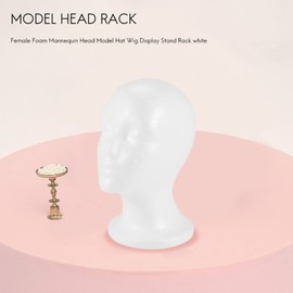 Fayrimi Female Foam Mannequin Model Hat Wig Display Stand Rack white
