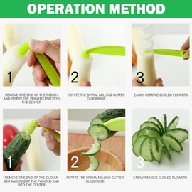 Spiral Cutter Cucumber Slicer, Manual Spiral Slicer Spiral Potato Cutter Plastic Spiralizer for Vegetables Carrot Cucumber Potato Spiral Cutter Kitchen Tools-