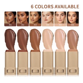 Skween Skin Tint for Black Women, Skween Beauty Balm Serum Boosted Hydration Skin Tint, Solid Tinted Serum Foundation Face Stick, Longwear Contour Stick, Natural Finish (3#)