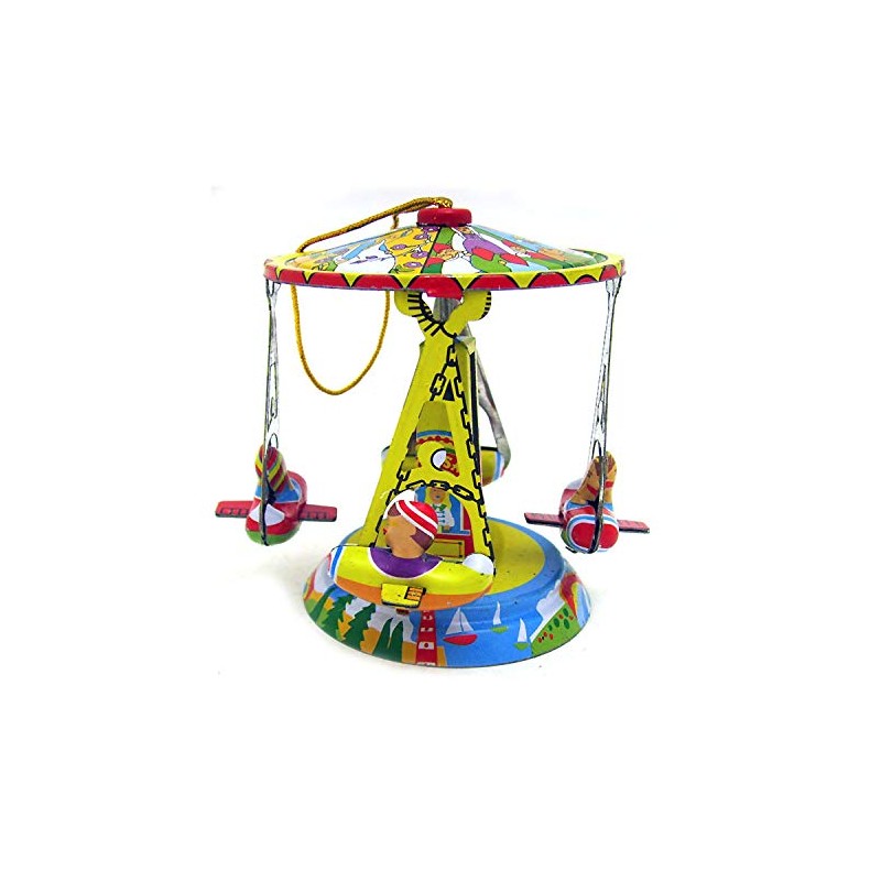 O012 Tin Toy Ornament Carousel Merry Go Round Christmas Tree