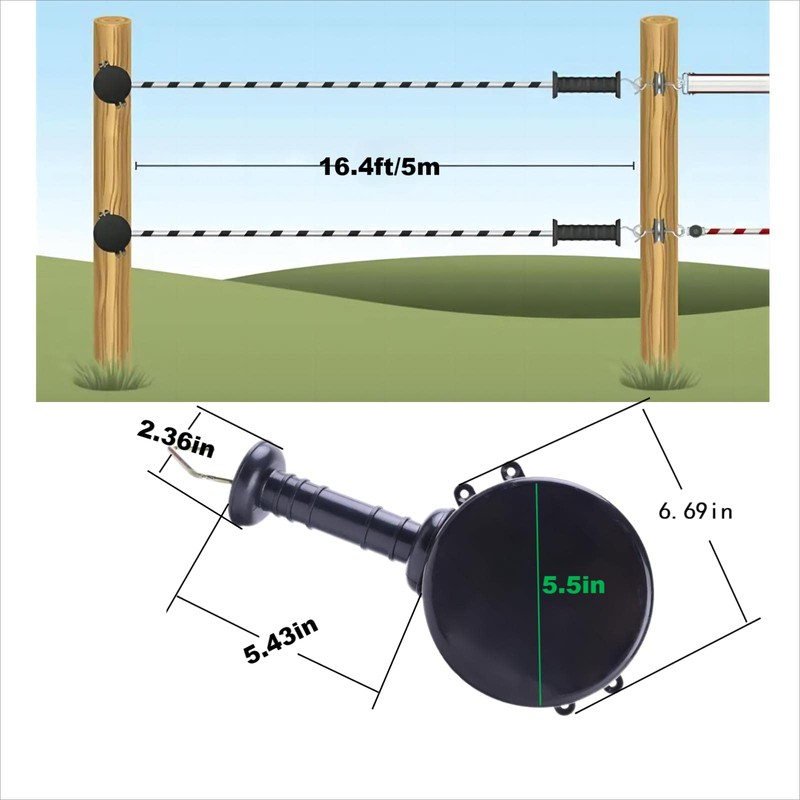 CYM-INSIST Electric Fence Gate,Retractable 16.4-ft Electric Fence Gate Handle (Poly