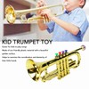 Gold Kid Trumpet Toy with 4 Colored Keys Interesting Educational