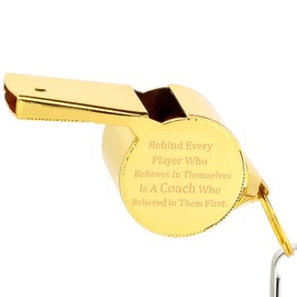 Gift for Coach Whistle - Behind Every Player Who Believes in Themselves is A Coach Who Believed in Them First, Gold, Medium