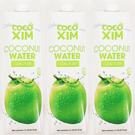 Coconut Water, 100% Pure, 1L, 33.81 fl oz, Pack of 3