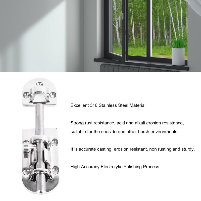 Door Latch Lock 110x38mm 316 Stainless Steel High Accuracy Electrolytic
