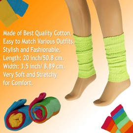 AWS/American Made Cotton Leg Warmers for Women Knitted Retro Style Soft and Stretchy (Ecru)