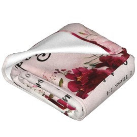 Christian Jesus Cross Blanket Christ Cross Flower Decor Throw Blanket God Says You are Inspirational Religious Gifts for Women Men Super Warm Soft Plush Fleece Flannel Blanket for Kids Adults 50"X40"