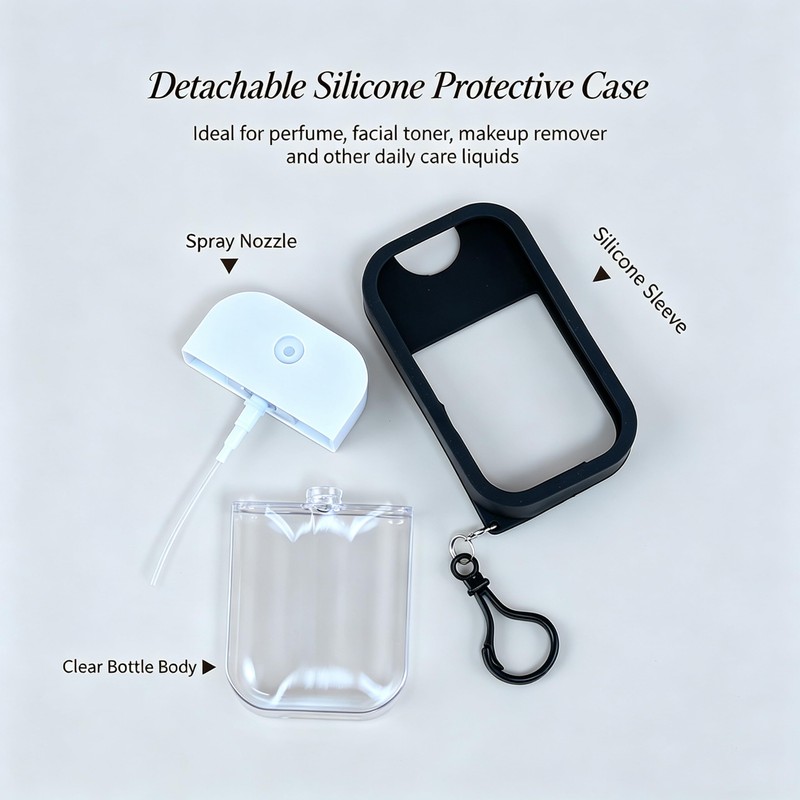 Refillable Card Spray Bottle 50ml Portable Fine Mist Travel Atomizer