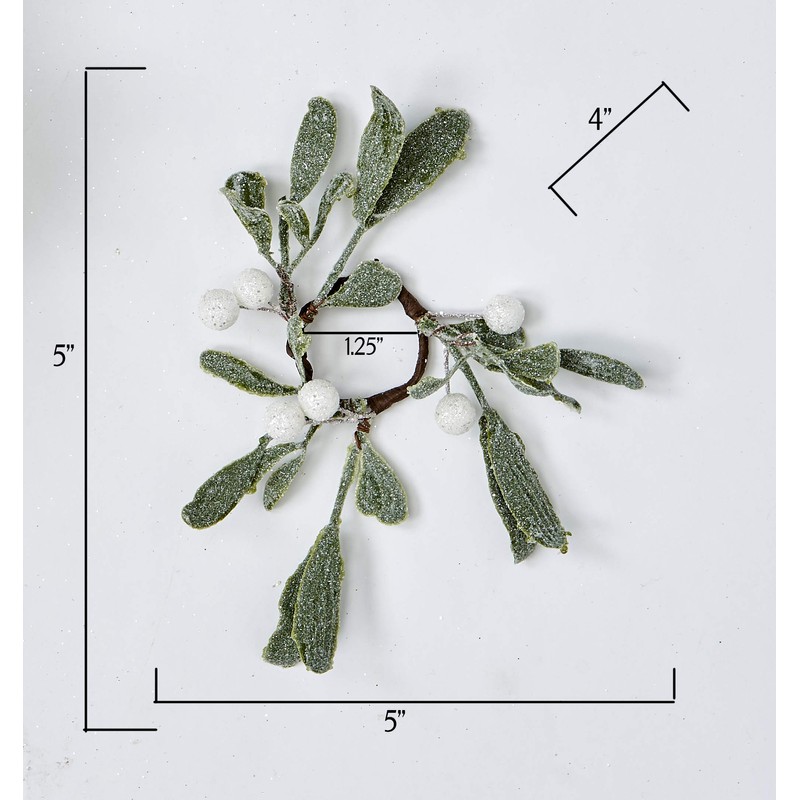 Worth Imports 1.25" Inner Diameter Mistletoe Candle Ring