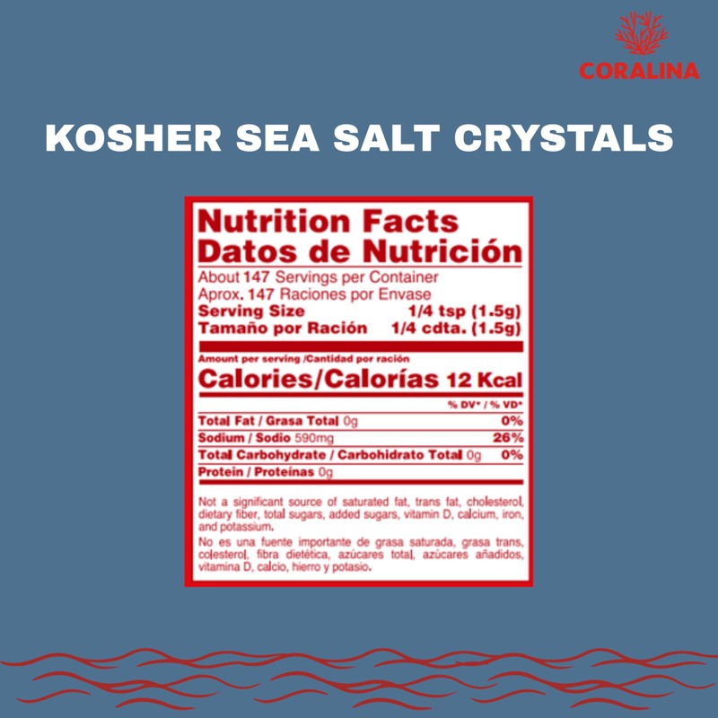 Coralina Kosher Sea Salt – Pure Evaporated Seawater, Kosher Certified.