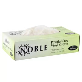Noble Disposable Gloves Vinyl Glove Powder-Free  - Medium 100/box