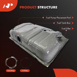 A-Premium Fuel Tank with Lock Ring & O-Ring Compatible with Jeep XJ Series Cherokee 1986-1992, Wagoneer 1986-1990, 2.5L 4.0L 4.6L, Gas, Replace# 52100221, J5362496