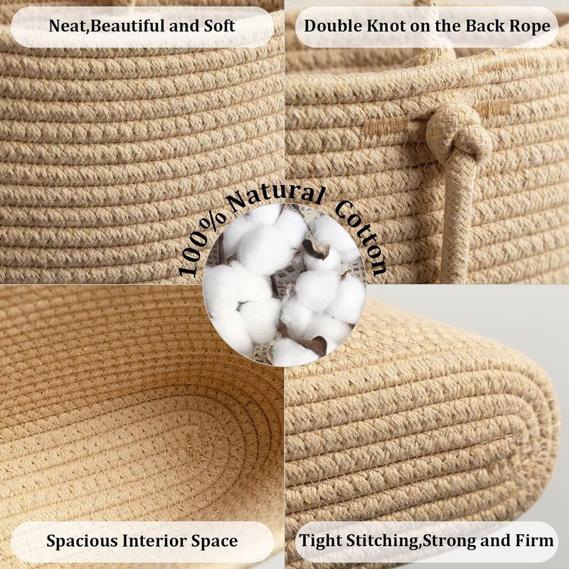 Door Hanging Basket 3 Animal Braided Cotton Rope Wall Mounted