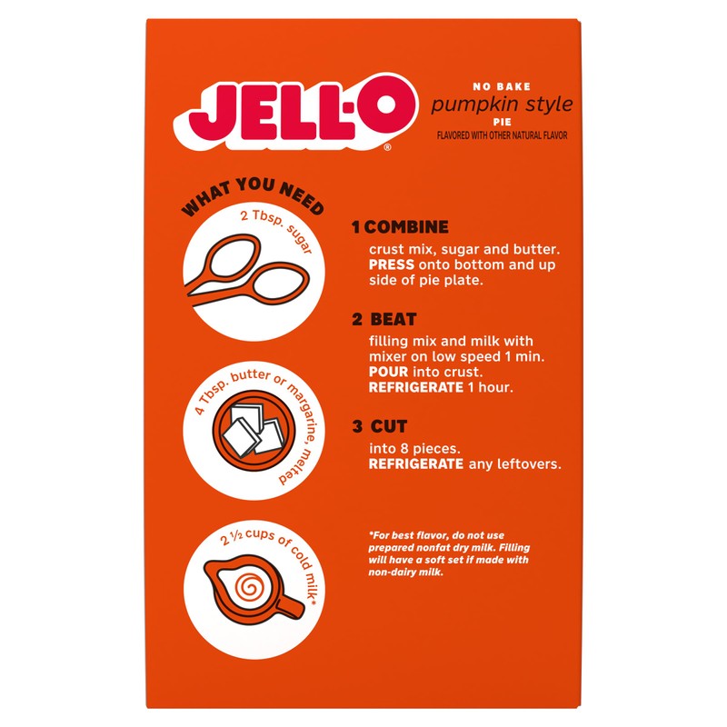 Jell-O No Bake Pumpkin Style Pie Dessert Kit (9.2 oz