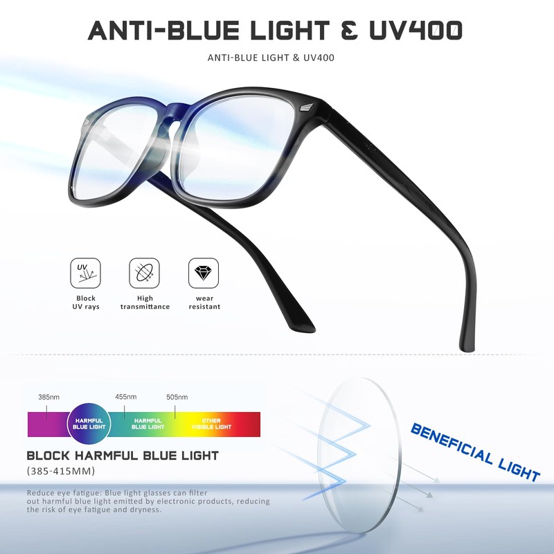 AIMISUV 5 Pack Reading Glasses Men Women, Blue Light Blocking