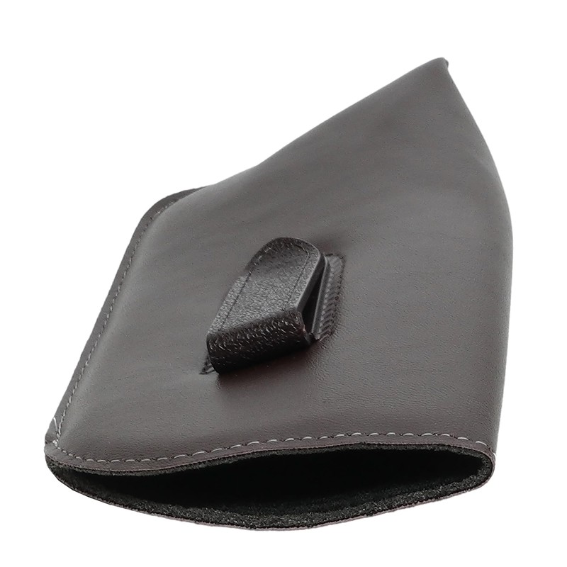 Large Soft Syn.Leather Slip-in Case w/Clip Safety Eyewear Brown 7.25"