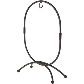 Bard's Oval Shaped Wrought Iron Black Ornament stand, 11" H x 7.25" W x 7.25" D, Pack of 5