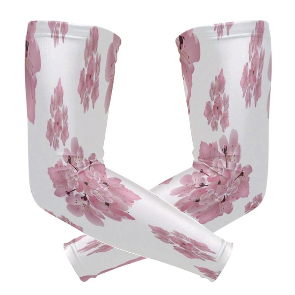 ZZKKO Kühlarm-Ärmel-Abdeckung mit Kirschblüten-Motiv, UV-Schutz, Sonnenschutz, für Herren und Damen, 1 Paar