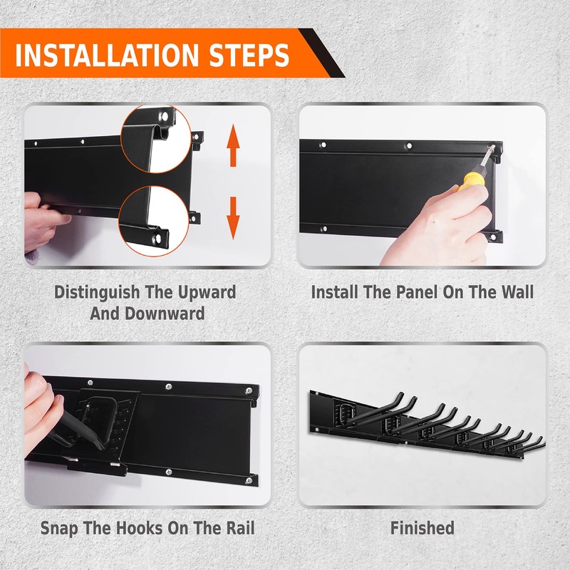 Charmount 96" Garage Storage Wall Organizer with 1200lbs, 12 Hooks