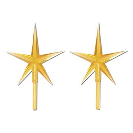 Darice, Gold P0681 2-Piece Ceramic Tree Star Ornament, 1 Pack