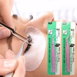 Mafab Duo Pinzas Curvas Y Rectas Aplicación Extensión Pestañas 2pz