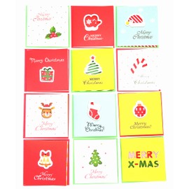 Smiling Art Greeting Card Set with a Creative Design Greeting Cards Folding Cards Economy Pack for Christmas, Birthday, Celebration. 8,5x8,5 cm Weihnachtskarten Set 2 (12)