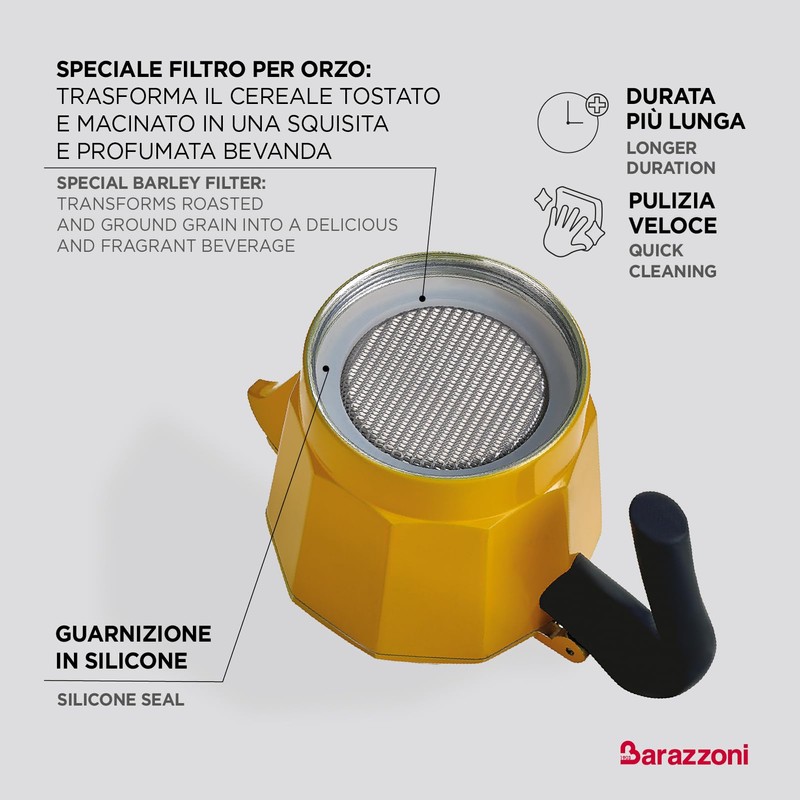 Barazzoni Barley Holder 2 TZ Suitable for Induction Cookers Steel