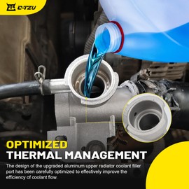 Upgraded Aluminum Upper Radiator Coolant Filler Neck Kit with Cap for Nissan Altima (2007-2013) & Maxima - Replaces OE# 21501-9HA0A, Engine Radiator Outlet Flange Waterpipe