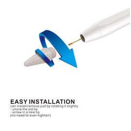 Permark Tip-Set, 6 Piece Replacement Tips, High Sensitivity Nibs for Permark Stylus Pen (White)