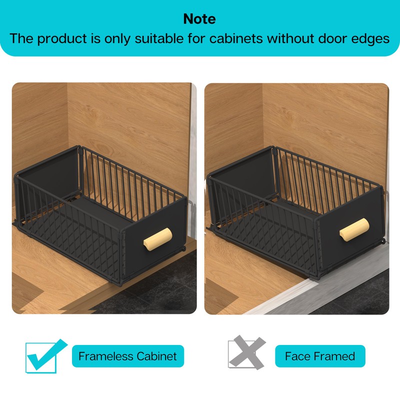 Pull out Cabinet Organizer Fixed with Adhesive Nano Film, Simple