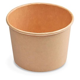 VEPATIM 100 ice cream cups made of kraft paper, brown, diameter 75 mm, 125 ml