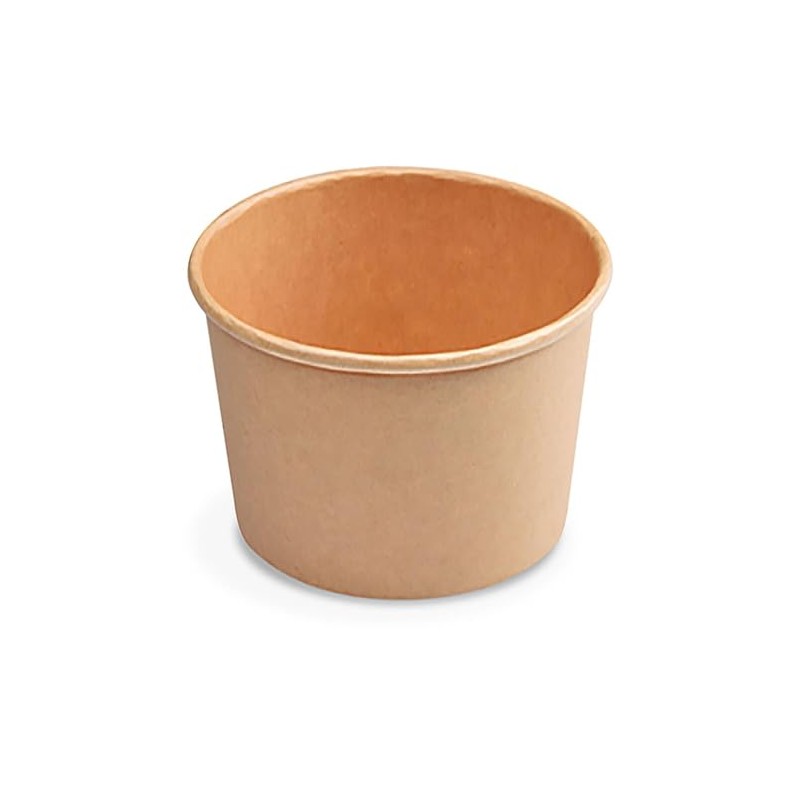VEPATIM 100 ice cream cups made of kraft paper, brown,