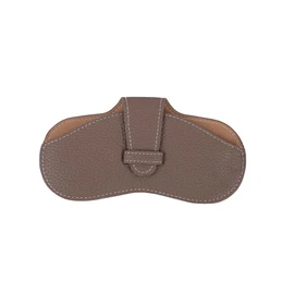 CARRY ALL BEFORE ONE Eyeglass Case, Neck Strap, Thin, Slim, Soft, Stylish, Women's, Men's, PU Leather, Lightweight, Compact, Storage, Portable, Strap Hole, gray