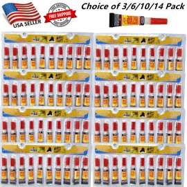 TSY TOOL 3/6/10/14 Pack of Super Glue Cyanoacrylate Adhesive for Wood Plastic Paper Metal - 10 Pack