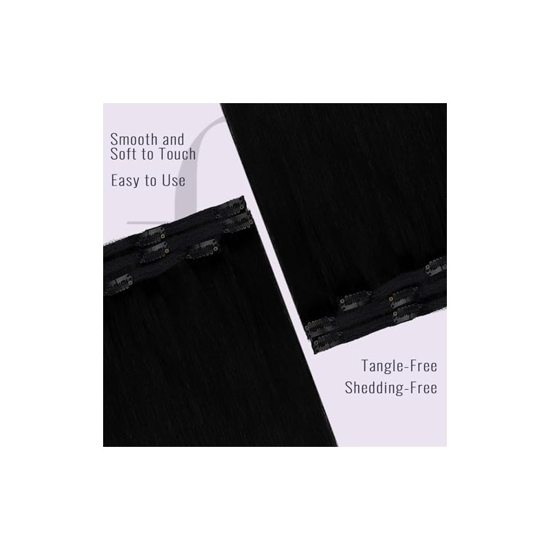 Fshine Extensiones de Cabello Natural con Clip 12 Pulgadas 50g