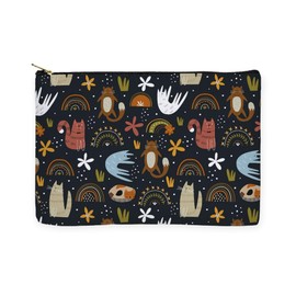 CafePress Cute Cats Pretty Floral Pets Funny Pattern Large Zipper Toiletry Pouch, 12.5" x 8.5"