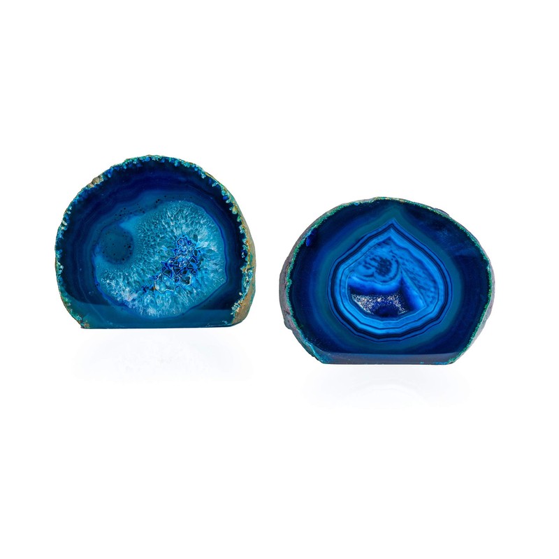 British Fossils Blue Agate Ornament for Home Decor – Genuine