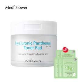 Medi Flower Hyaluronic Pantenol Toner Pad 60 Masks+5 Mask Packs / 메디플라워 히알루로닉 판테놀 토너패드 60매+마스크팩 5매