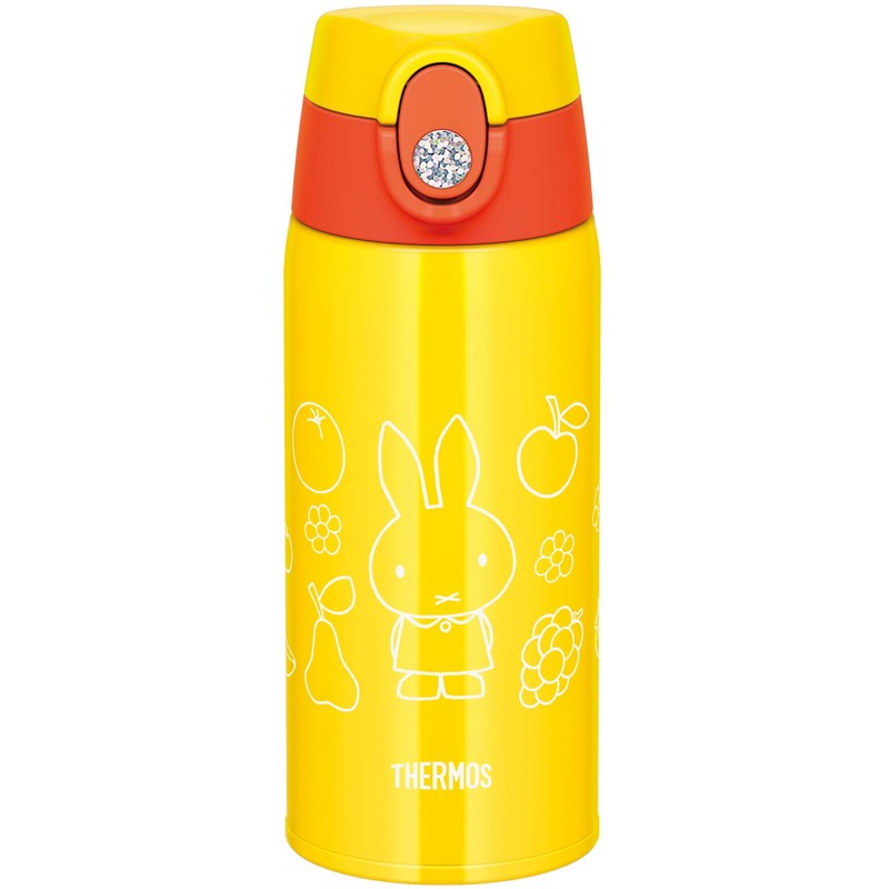 Thermos FJO-600WFB Y Vacuum Insulated 2-Way Bottle, 0.6L/0.64L Miffy Yellow