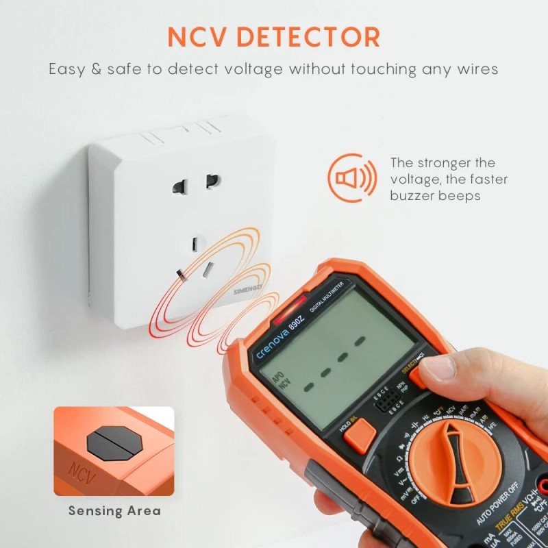 Crenova Digital Multimeter TRMS Multi Testers Auto-Ranging Volt Meter