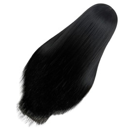 BIUDECO Long Black Straight Wig for Women Synthetic Middle Part Wig 24 Inches Heat-Resistant for Daily Wear and Special Occasions