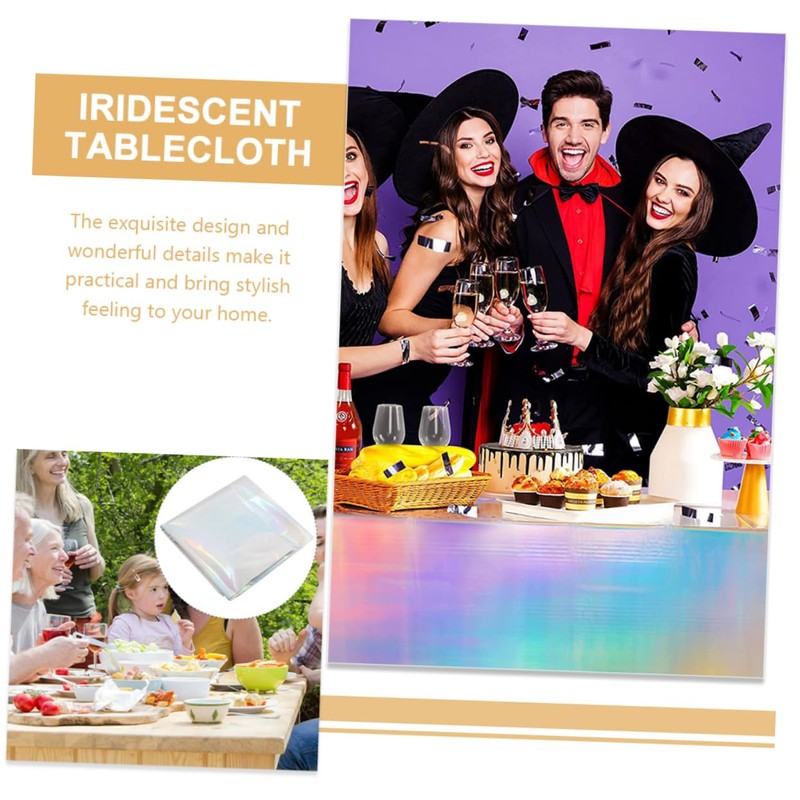 Alipis 3 pcs Iridescent Table Covers Rectangle Tablecloths for Party