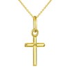 Collar con colgante de cruz pequeña de oro amarillo de