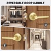 Gaurqiah Brushed Gold Passage Door Handle, Round Design Non-Locking Door