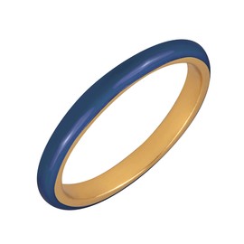 JULIETTE COLLECTION Gold Plated Navy Blue Enamel Stackable Fashion Ring for Women - Size 5